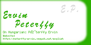 ervin peterffy business card